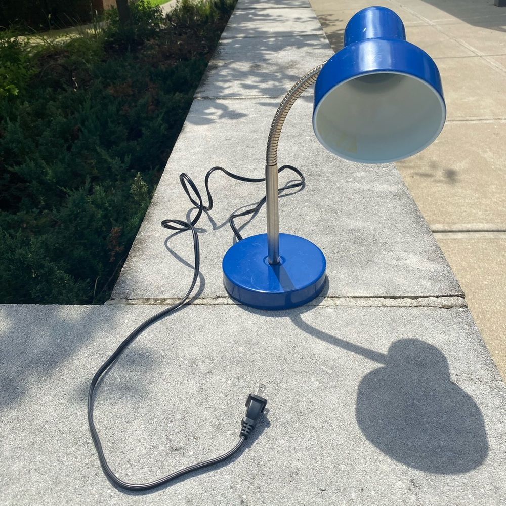 Blue Desk Lamp with Adjustable Neck